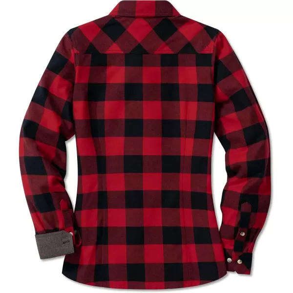 CQR Womens Plaid Flannel Shirt Long Sleeve AllCotton Soft Brushed Casual Button Down ShirtsFlannel Plaid Shirts Classic Red