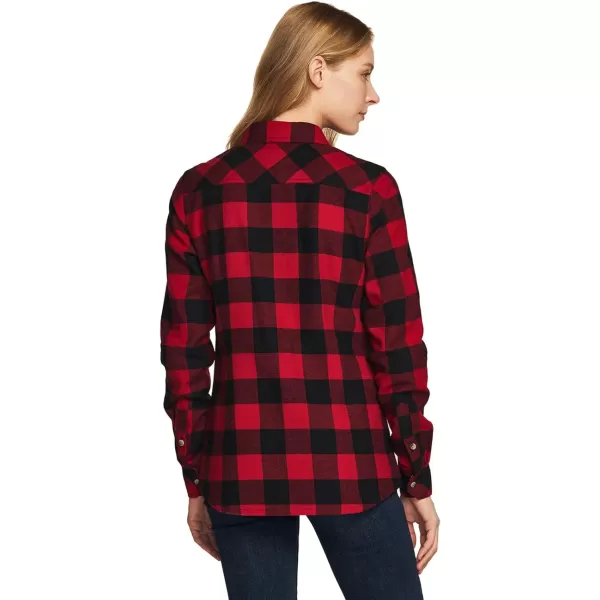 CQR Womens Plaid Flannel Shirt Long Sleeve AllCotton Soft Brushed Casual Button Down ShirtsFlannel Plaid Shirts Classic Red