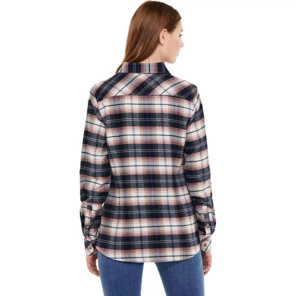 CQR Womens Plaid Flannel Shirt Long Sleeve AllCotton Soft Brushed Casual Button Down ShirtsFlannel Plaid Shirts Mineral Pink