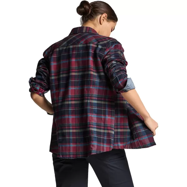 CQR Womens Plaid Flannel Shirt Long Sleeve AllCotton Soft Brushed Casual Button Down ShirtsFlannel Plaid Shirts Very Berry