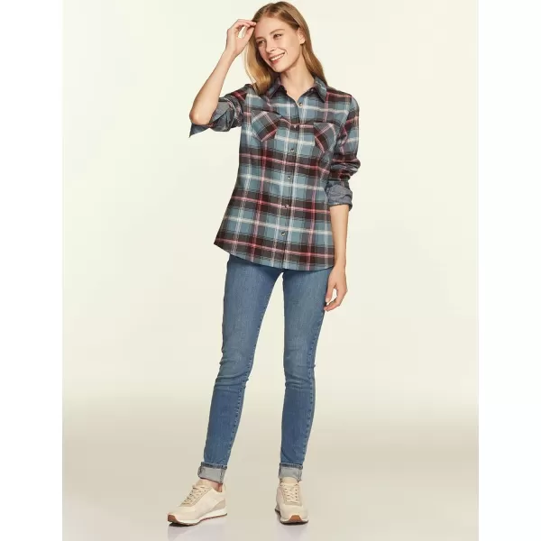 CQR Womens Plaid Flannel Shirt Long Sleeve AllCotton Soft Brushed Casual Button Down ShirtsFlannel Plaid Shirts Windy Melody