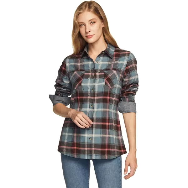 CQR Womens Plaid Flannel Shirt Long Sleeve AllCotton Soft Brushed Casual Button Down ShirtsFlannel Plaid Shirts Windy Melody