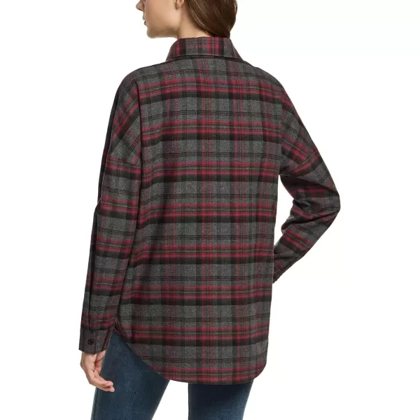 CQR Womens Plaid Flannel Shirt Long Sleeve AllCotton Soft Brushed Casual Button Down ShirtsLoose Fit Heritage Red