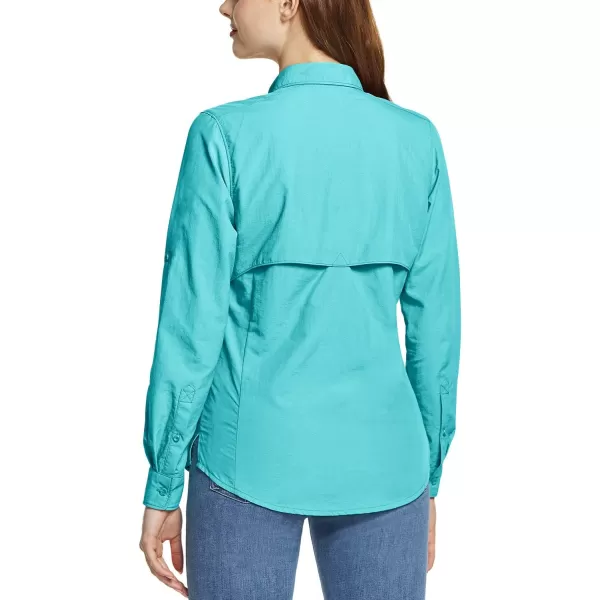 CQR Womens UPF 50 Long Sleeve Hiking Shirts Quick Dry Outdoor UVSun Protection Button Down ShirtsDry Fit Fishing Shirts Teal