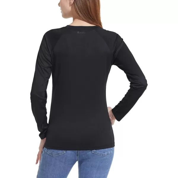 CQR Womens UPF 50 Long Sleeve UVSun Protection TShirt Outdoor Cool Dry Athletic Performance Hiking ShirtsLong Sleeve Sun Tshirt Black