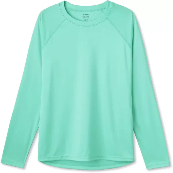 CQR Womens UPF 50 Long Sleeve UVSun Protection TShirt Outdoor Cool Dry Athletic Performance Hiking ShirtsLong Sleeve Sun Tshirt Light Mint