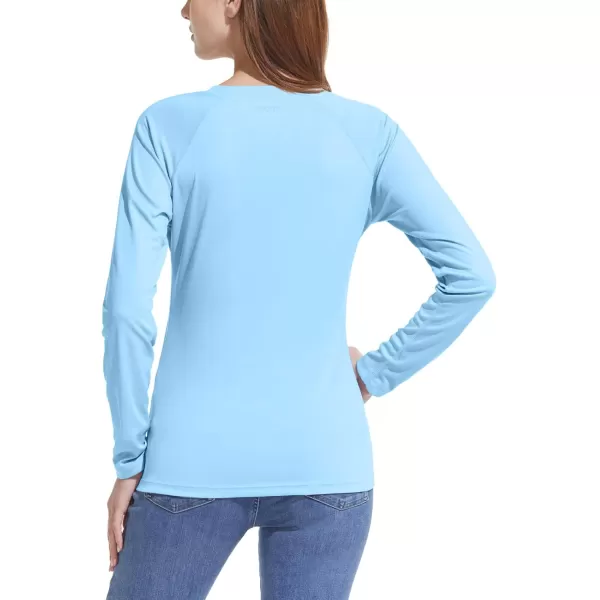 CQR Womens UPF 50 Long Sleeve UVSun Protection TShirt Outdoor Cool Dry Athletic Performance Hiking ShirtsLong Sleeve Sun Tshirt Ocean