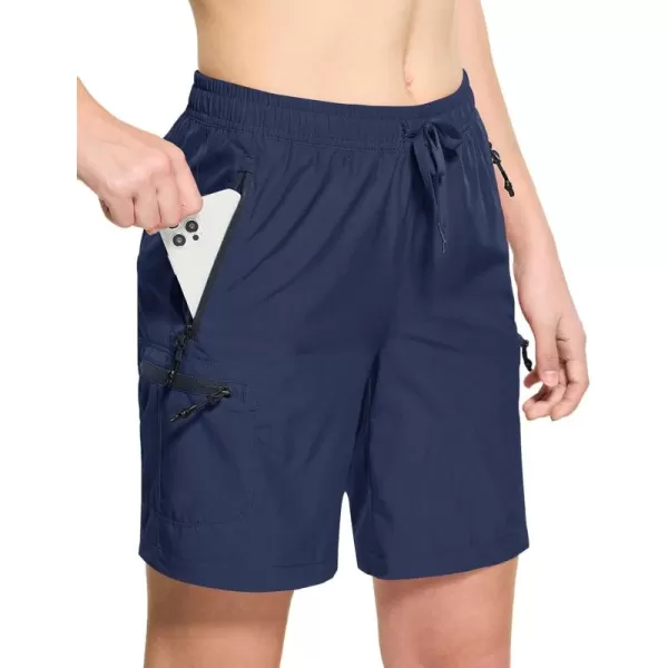 CQR Womens Acadia Hiking Cargo Shorts Lightweight Outdoor Athletic Shorts Summer Golf Shorts with Zipper PocketsAcadia Shorts Navy