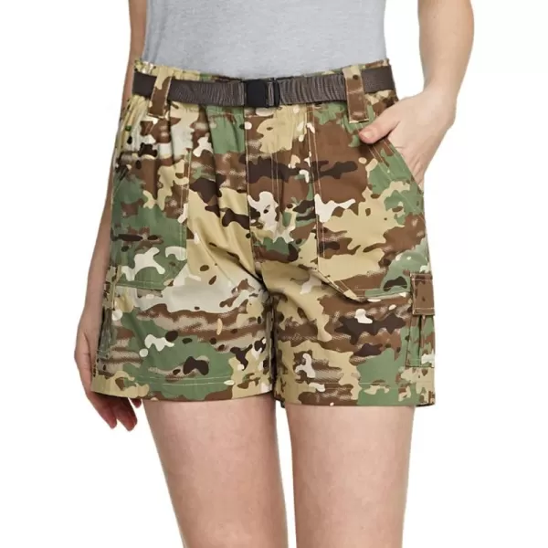 CQR Womens Hiking Shorts Quick Dry Lightweight Travel Shorts UPF 50 UVSPF Stretch Camping Shorts Outdoor ApparelDriflex Utility Camo