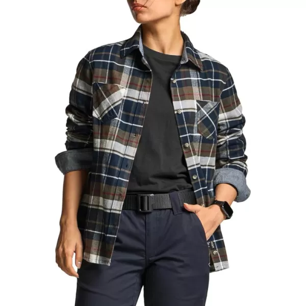 CQR Womens Plaid Flannel Shirt Long Sleeve AllCotton Soft Brushed Casual Button Down ShirtsFlannel Plaid Shirts Midnight Forest