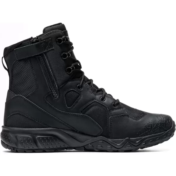 imageCQR Mens Military Tactical Boots Lightweight 6 Inches Combat Boots Durable EDC Outdoor Work BootsPatrol 6  Zip Black