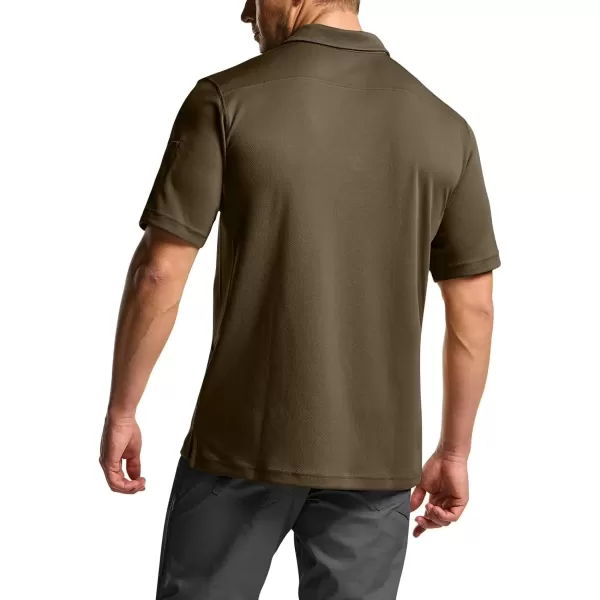 imageCQR Mens Polo Shirt Short Sleeve Tactical Shirts Dry Fit Lightweight Performance Golf Shirts Outdoor UPF 50 Pique ShirtFrost Essential Tundra