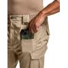 imageCQR Mens Flex Stretch Tactical Pants Water Resistant Ripstop Cargo Pants Lightweight EDC Outdoor Work Hiking PantsTacstretch Cargo Khaki