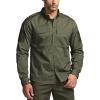 imageCQR Mens Long Sleeve Tactical Shirts Ripstop Military Work Shirts UPF 50 Breathable Button Down Outdoor Hiking ShirtJourneyman Soil Green