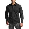 imageCQR Mens Long Sleeve Tactical Shirts Ripstop Military Work Shirts UPF 50 Breathable Button Down Outdoor Hiking ShirtMetro Black