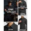 imageCQR Mens Long Sleeve Tactical Shirts Ripstop Military Work Shirts UPF 50 Breathable Button Down Outdoor Hiking ShirtMetro Black