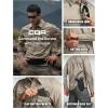 imageCQR Mens Long Sleeve Tactical Shirts Ripstop Military Work Shirts UPF 50 Breathable Button Down Outdoor Hiking ShirtSupervisor Khaki