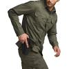 imageCQR Mens Long Sleeve Tactical Shirts Ripstop Military Work Shirts UPF 50 Breathable Button Down Outdoor Hiking ShirtSupervisor Soil Green