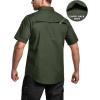 imageCQR Mens Short Sleeve Tactical Shirts UPF 50 Ripstop Military Work Shirts Breathable Button Down Outdoor Hiking ShirtButton Down Shirts Olive