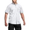 imageCQR Mens Short Sleeve Tactical Shirts UPF 50 Ripstop Military Work Shirts Breathable Button Down Outdoor Hiking ShirtButton Down Shirts White