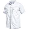 imageCQR Mens Short Sleeve Tactical Shirts UPF 50 Ripstop Military Work Shirts Breathable Button Down Outdoor Hiking ShirtButton Down Shirts White