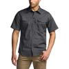 imageCQR Mens Short Sleeve Tactical Shirts UPF 50 Ripstop Military Work Shirts Breathable Button Down Outdoor Hiking ShirtJourneyman Charcoal