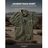 imageCQR Mens Short Sleeve Tactical Shirts UPF 50 Ripstop Military Work Shirts Breathable Button Down Outdoor Hiking ShirtJourneyman Soil Green