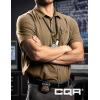 imageCQR Mens Short Sleeve Tactical Shirts UPF 50 Ripstop Military Work Shirts Breathable Button Down Outdoor Hiking ShirtMetro Hazelnut