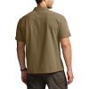 imageCQR Mens Short Sleeve Tactical Shirts UPF 50 Ripstop Military Work Shirts Breathable Button Down Outdoor Hiking ShirtMetro Hazelnut