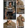 imageCQR Mens Short Sleeve Tactical Shirts UPF 50 Ripstop Military Work Shirts Breathable Button Down Outdoor Hiking ShirtMetro Hazelnut