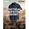 imageCQR Mens Short Sleeve Tactical Shirts UPF 50 Ripstop Military Work Shirts Breathable Button Down Outdoor Hiking ShirtShort Sleeve Shirts Dark Navy