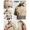 imageCQR Mens Short Sleeve Tactical Shirts UPF 50 Ripstop Military Work Shirts Breathable Button Down Outdoor Hiking ShirtShort Sleeve Shirts Khaki