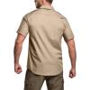 imageCQR Mens Short Sleeve Tactical Shirts UPF 50 Ripstop Military Work Shirts Breathable Button Down Outdoor Hiking ShirtShort Sleeve Shirts Khaki