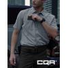 imageCQR Mens Short Sleeve Tactical Shirts UPF 50 Ripstop Military Work Shirts Breathable Button Down Outdoor Hiking ShirtSupervisor Grey