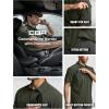 imageCQR Mens Short Sleeve Tactical Shirts UPF 50 Ripstop Military Work Shirts Breathable Button Down Outdoor Hiking ShirtSupervisor Olive Green