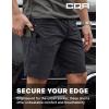 imageCQR Mens Stretch Utility Shorts Lightweight Quick Dry Casual Shorts Hiking Golf Cargo Shorts with Zipper PocketsSedona Carbon Black