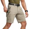 imageCQR Mens Stretch Utility Shorts Lightweight Quick Dry Casual Shorts Hiking Golf Cargo Shorts with Zipper PocketsSedona Desert Sand