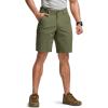 imageCQR Mens Stretch Utility Shorts Lightweight Quick Dry Casual Shorts Hiking Golf Cargo Shorts with Zipper PocketsSedona Soil Green