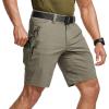 imageCQR Mens Stretch Utility Shorts Lightweight Quick Dry Casual Shorts Hiking Golf Cargo Shorts with Zipper PocketsSedona Tan