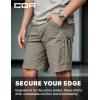 imageCQR Mens Stretch Utility Shorts Lightweight Quick Dry Casual Shorts Hiking Golf Cargo Shorts with Zipper PocketsSedona Tan