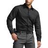 imageCQR Mens Long Sleeve Tactical Shirts Ripstop Military Work Shirts UPF 50 Breathable Button Down Outdoor Hiking ShirtMetro Black