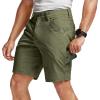 imageCQR Mens Stretch Utility Shorts Lightweight Quick Dry Casual Shorts Hiking Golf Cargo Shorts with Zipper PocketsSedona Soil Green