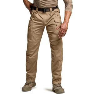 imageCQR Mens Flex Stretch Tactical Pants Water Resistant Ripstop Cargo Pants Lightweight EDC Outdoor Work Hiking PantsIntense Cougar