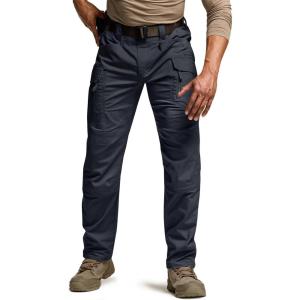 imageCQR Mens Flex Stretch Tactical Pants Water Resistant Ripstop Cargo Pants Lightweight EDC Outdoor Work Hiking PantsIntense Operator Navy