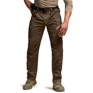 imageCQR Mens Flex Stretch Tactical Pants Water Resistant Ripstop Cargo Pants Lightweight EDC Outdoor Work Hiking PantsIntense Tundra