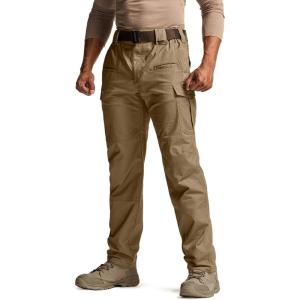 imageCQR Mens Flex Stretch Tactical Pants Water Resistant Ripstop Cargo Pants Lightweight EDC Outdoor Work Hiking PantsTacstretch Cargo Cougar