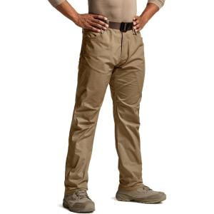 imageCQR Mens Flex Stretch Tactical Pants Water Resistant Ripstop Cargo Pants Lightweight EDC Outdoor Work Hiking PantsTacstretch Cougar