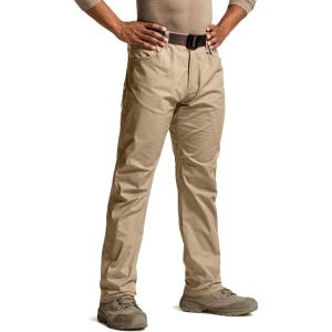 imageCQR Mens Flex Stretch Tactical Pants Water Resistant Ripstop Cargo Pants Lightweight EDC Outdoor Work Hiking PantsTacstretch Khaki