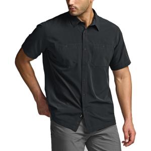 imageCQR Mens Short Sleeve Tactical Shirts UPF 50 Ripstop Military Work Shirts Breathable Button Down Outdoor Hiking ShirtSupervisor Black