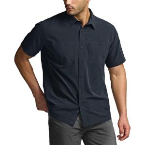 imageCQR Mens Short Sleeve Tactical Shirts UPF 50 Ripstop Military Work Shirts Breathable Button Down Outdoor Hiking ShirtSupervisor Operator Navy